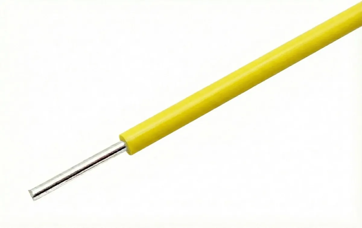 Gul ledning med massiv kerne 22AWG til breadboards pr. meter