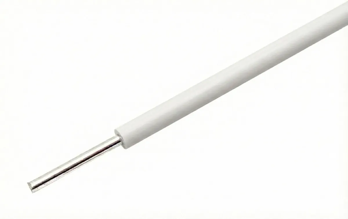 Hvid ledning med massiv kerne 22AWG til breadboards pr. meter
