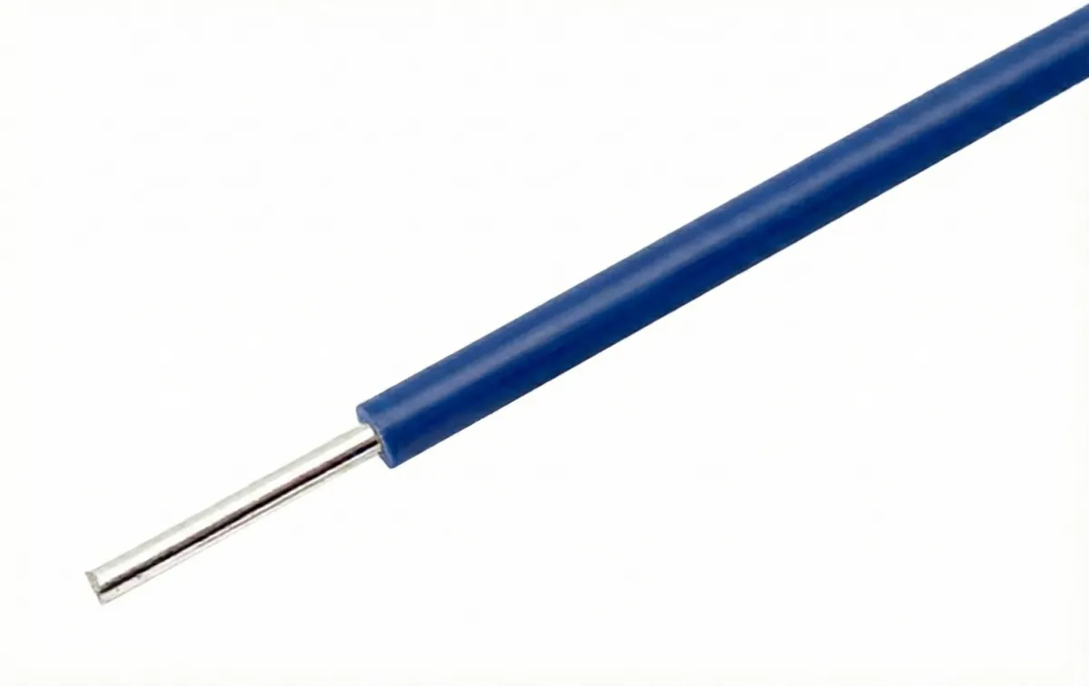 Blå ledning med massiv kerne 22AWG til breadboards pr. meter