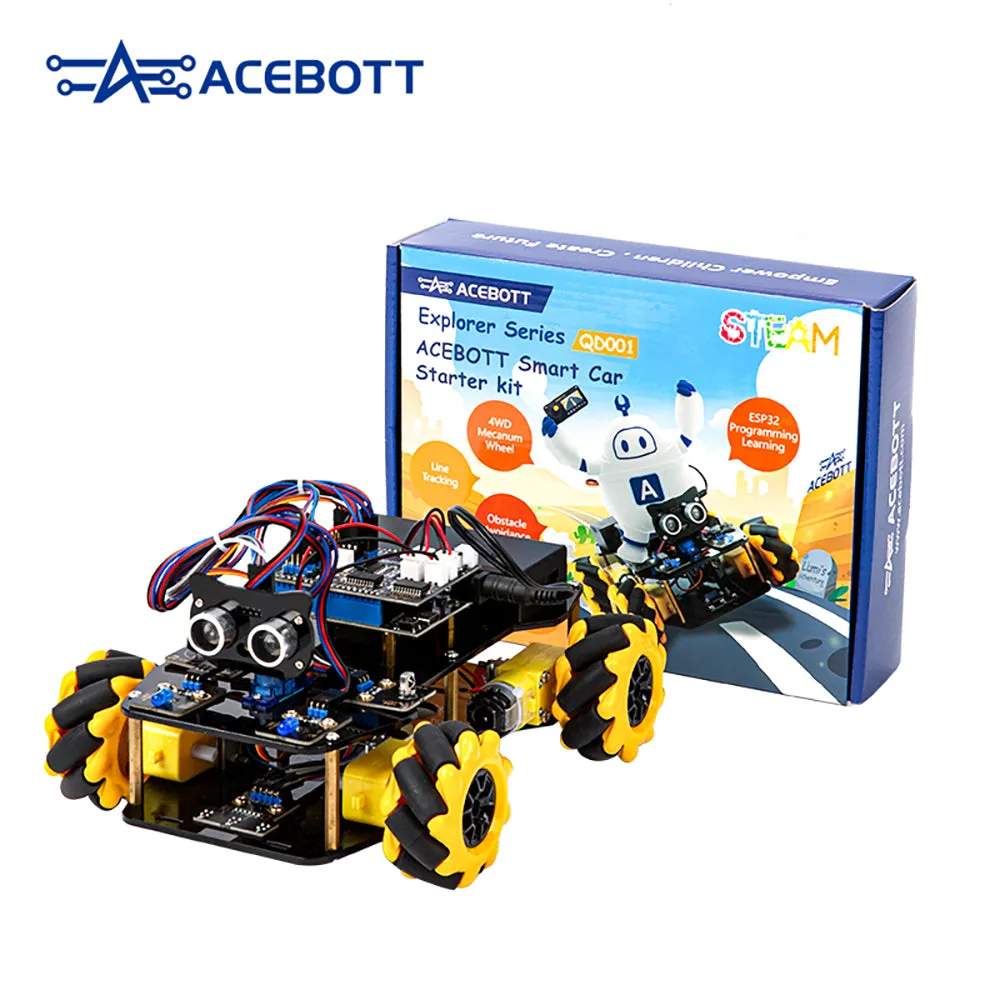 ACEBOTT ESP32 Robotvogn med 4x4 hjul mecanum-drev | Selvbyg | STEM