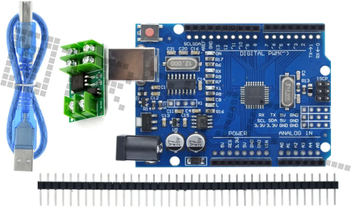Starter Kit til Arduino Uno R3 med Mosfet module & 40-Delt Dupont Kabelsæt (male-male)