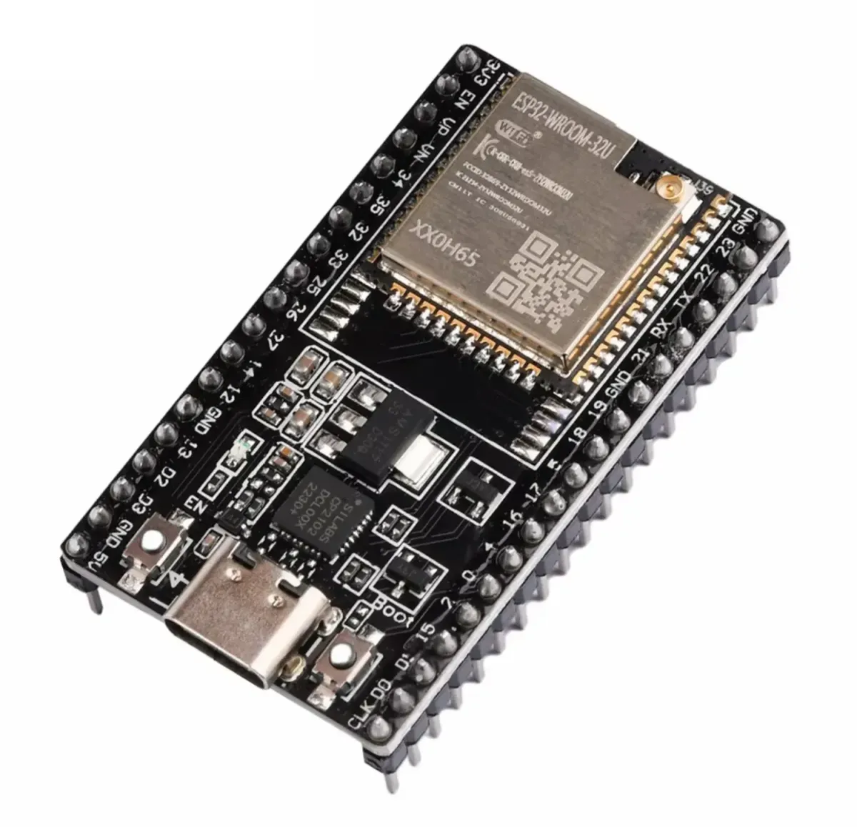 ESP32-WROOM-32U DevkitC V4 USB-C og ekstern antennetilslutning (ipex)