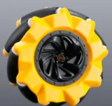 Mecanum  Hjul /Omnidirektionelt Hjul - 80MM-A Gul  - sæt med 2 hjul (1xL+1xR) – 2