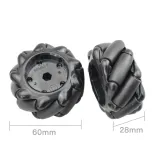 Mecanum Hjul /Omnidirektionelt Hjul - 60MM-K Sort Sæt med 4 – 2