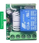Trådløs Programmerbar Relæmodul inkl. Fjernbetjening (4 knapper) - 12V 433Mhz RF – 5