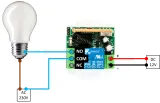 Trådløs relæmodul inkl. fjernbetjening (2 knapper) - 12V, 1 kanal, 433Mhz RF – 2