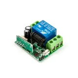Trådløs relæmodul inkl. fjernbetjening (2 knapper) - 12V, 1 kanal, 433Mhz RF – 6