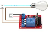 Trådløs relæmodul inkl. fjernbetjening - 12V, 1 kanal, 433Mhz RF – 2