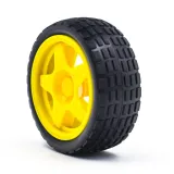 Hjul med gummi til robot eller smart car gul – 1