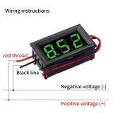 Voltmeter 3,5V-30V -  Grøn, 0.56 inch, Indbygning – 2
