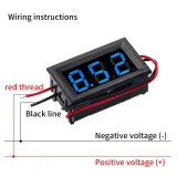 Voltmeter DC 3,5V-30V -  Blå, 0.56 inch, Indbygning – 2