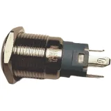 Trykknap | Moment - puls | 5V LED GRØN| RVS | 16mm – 3