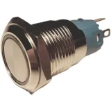 Trykknap | Moment - puls | 5V LED HVID| RVS | 16mm – 1
