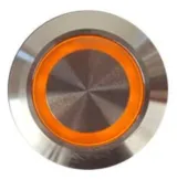 Trykknap | tænd-sluk self lock | 5V LED Orange | RVS | 12mm – 3