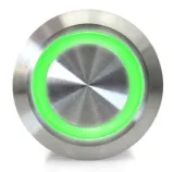 Trykknap | Moment - puls | 5V LED Grøn | RVS | 12mm – 3