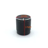 Aluminium knap til Rotary Switch/ Potentiometer (diameter: intern 6mm, ekstern 15mmx17mm) - sort – 2