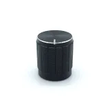 Aluminium knap til Rotary Switch/ Potentiometer (diameter: intern 6mm, ekstern 15mmx17mm) - sort – 3