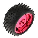 Smart Car Model Robot Gummi Auto Dæk/Hjul 85x38mm til Arduino, passer til 4WD/2WD - Metallic Rød – 1