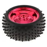 Smart Car Model Robot Gummi Auto Dæk/Hjul 85x38mm til Arduino, passer til 4WD/2WD - Metallic Rød – 2