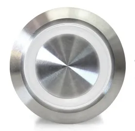 Trykknap | tænd-sluk self lock | 12-24V LED Hvid | RVS | 16mm