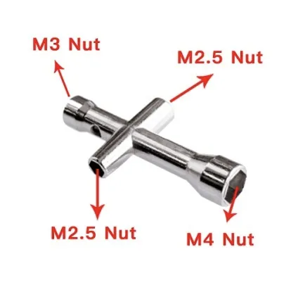 Mini firkantet topnøgle M2.5, M3, M4
