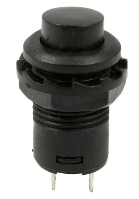 Trykknap | moment - puls | 14x20 rundt hul 12mm | Sort