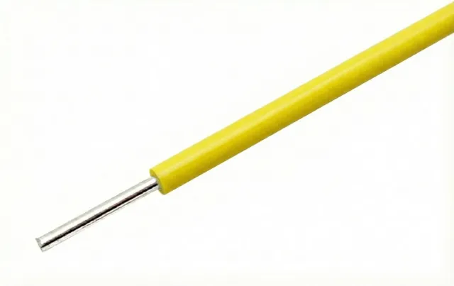 Gul ledning med massiv kerne 22AWG til breadboards pr. meter