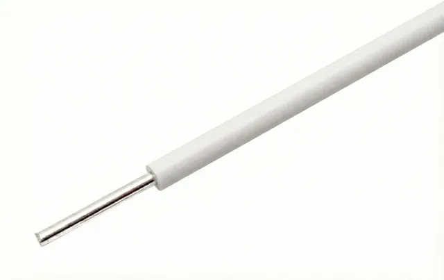 Hvid ledning med massiv kerne 22AWG til breadboards pr. meter