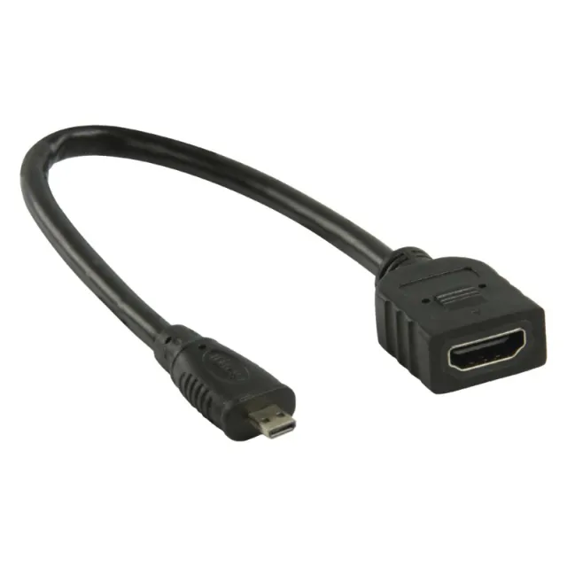 Micro-HDMI til HDMI hunstik sort 0,2m