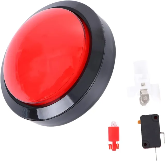 Arcadeknap 100mm rød rund