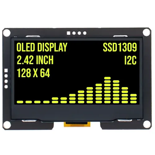 2.4 inch OLED display 128x64 Gul I2C SSD1309 3.3V