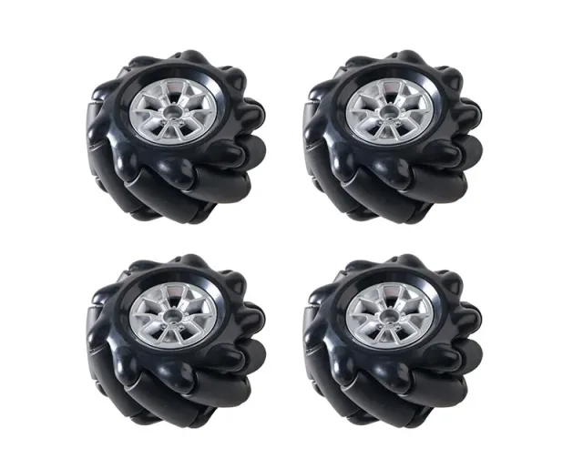 Mecanum Hjul /Omnidirektionelt Hjul - 60MM-K Sort Sæt med 4