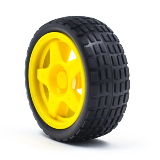 Hjul med gummi til robot eller smart car gul
