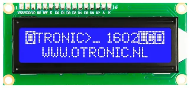 1602 LCD blå baggrundsbelysning med I2C forloddet