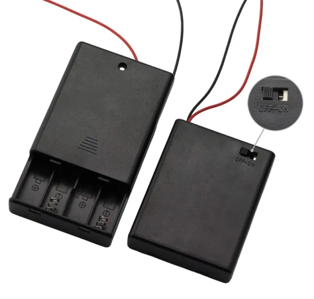 4x AAA batteriholder med tænd/sluk-kontakt (6V)