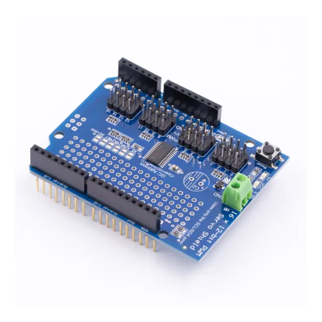 16-kanals 12-bit PWM og Servo shield med I2C-interface til Arduino UNO R3