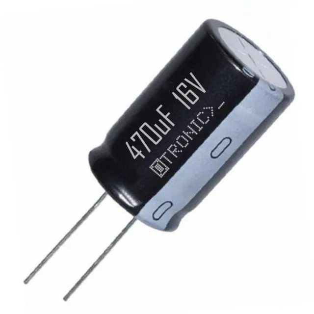 10x Kondensator 470uF 16v Elektrolytisk (ELCO) sort