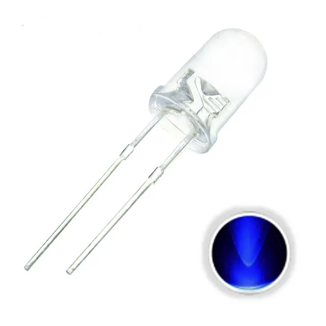 10x LED Diode Transparent 5mm Ultraviolet 3V