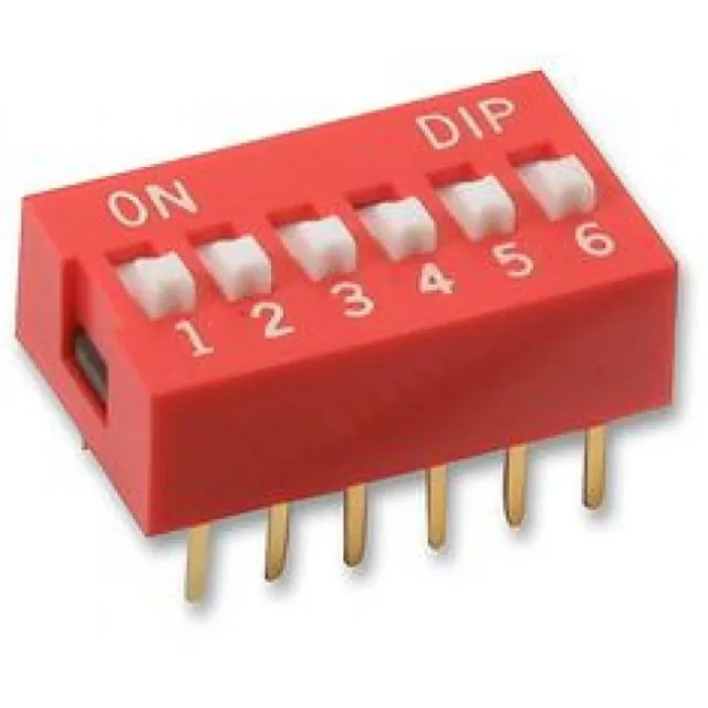 6-benet DIP-switch -  2,54mm pitch