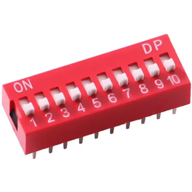 10-pins dip switch 2,54 mm