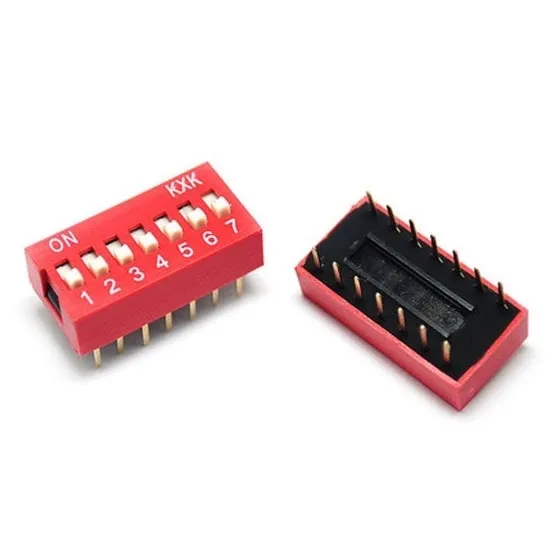 7-bens dip-switch 2,54 mm