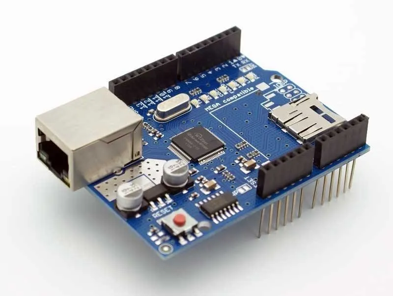 Ethernet Shield W5100 med Micro-SD kortlæser til Arduino
