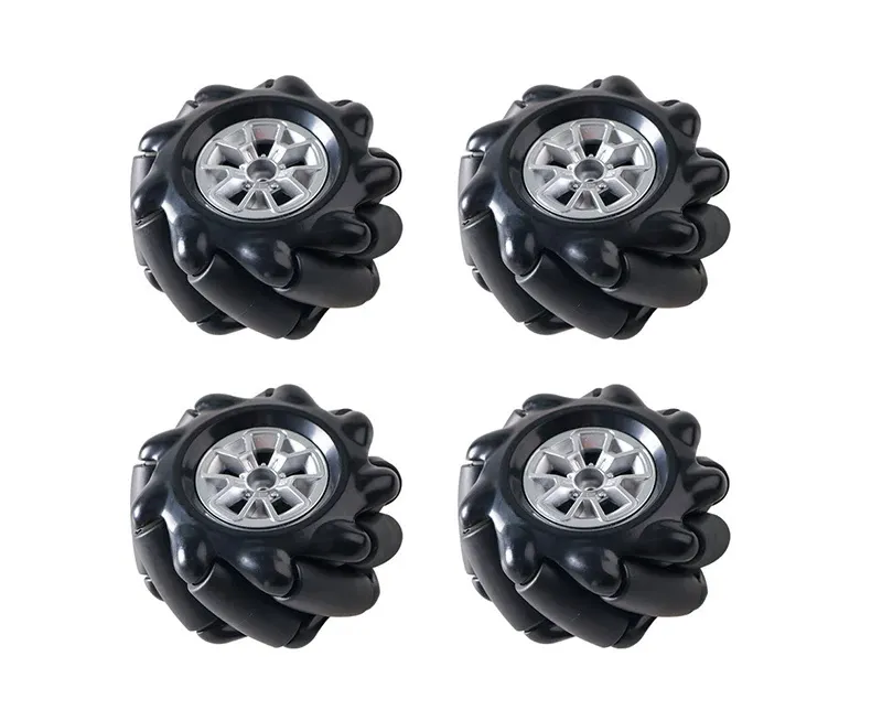 Mecanum Hjul /Omnidirektionelt Hjul - 60MM-K Sort Sæt med 4