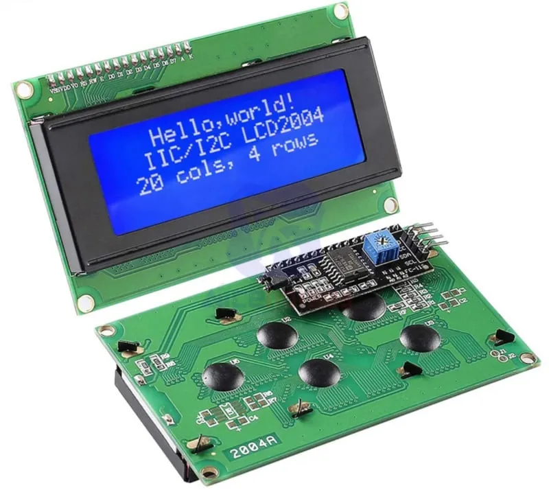 2004 LCD blå baggrundsbelysning 20x4 med I2C forloddet
