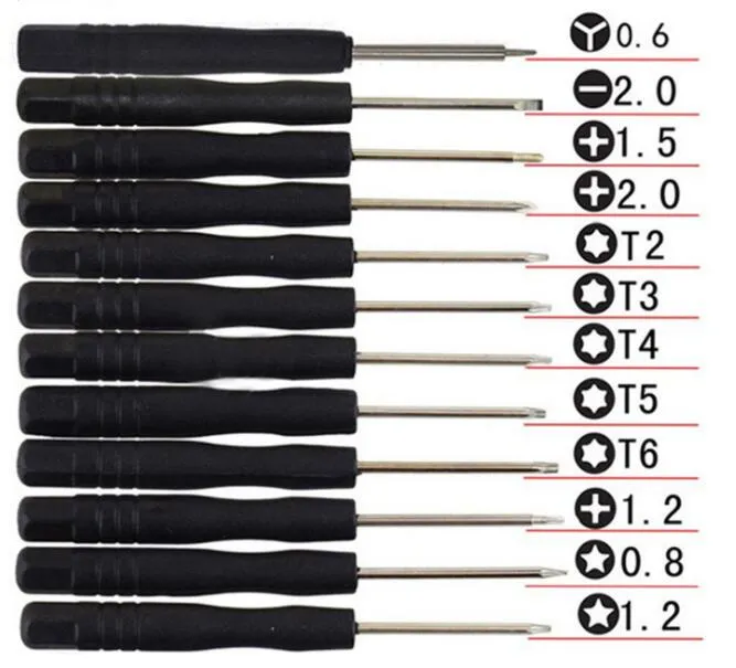 12 mini skruetrækkere