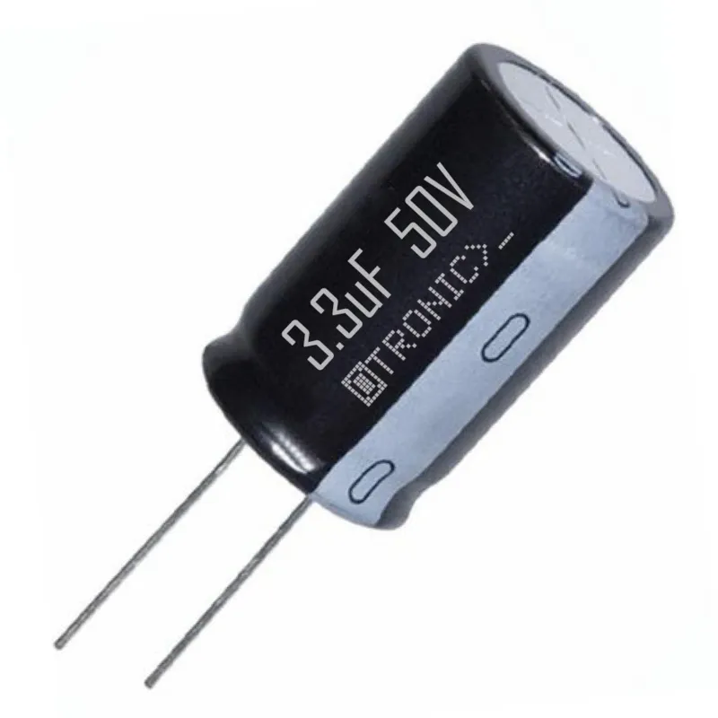 10x Kondensator 3.3uF 50v Elektrolytisk (ELCO) sort