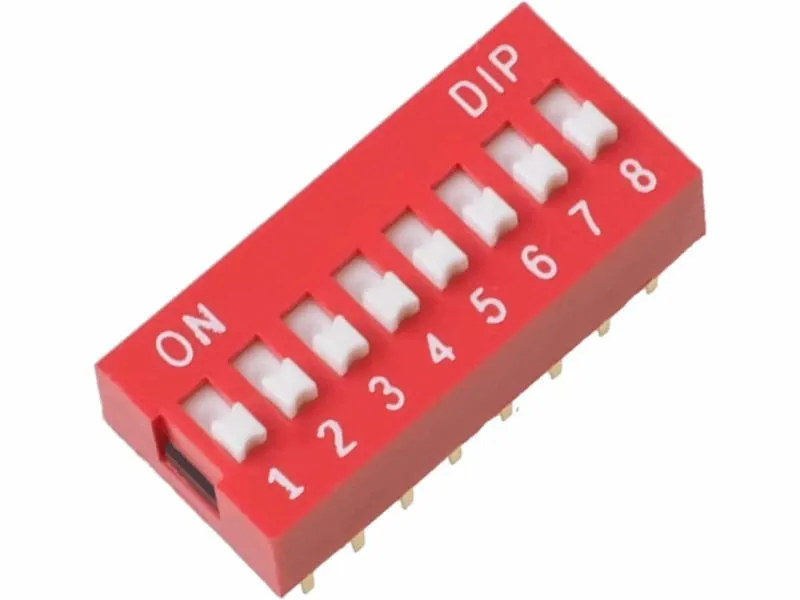 8-pins dip-switch 2,54 mm